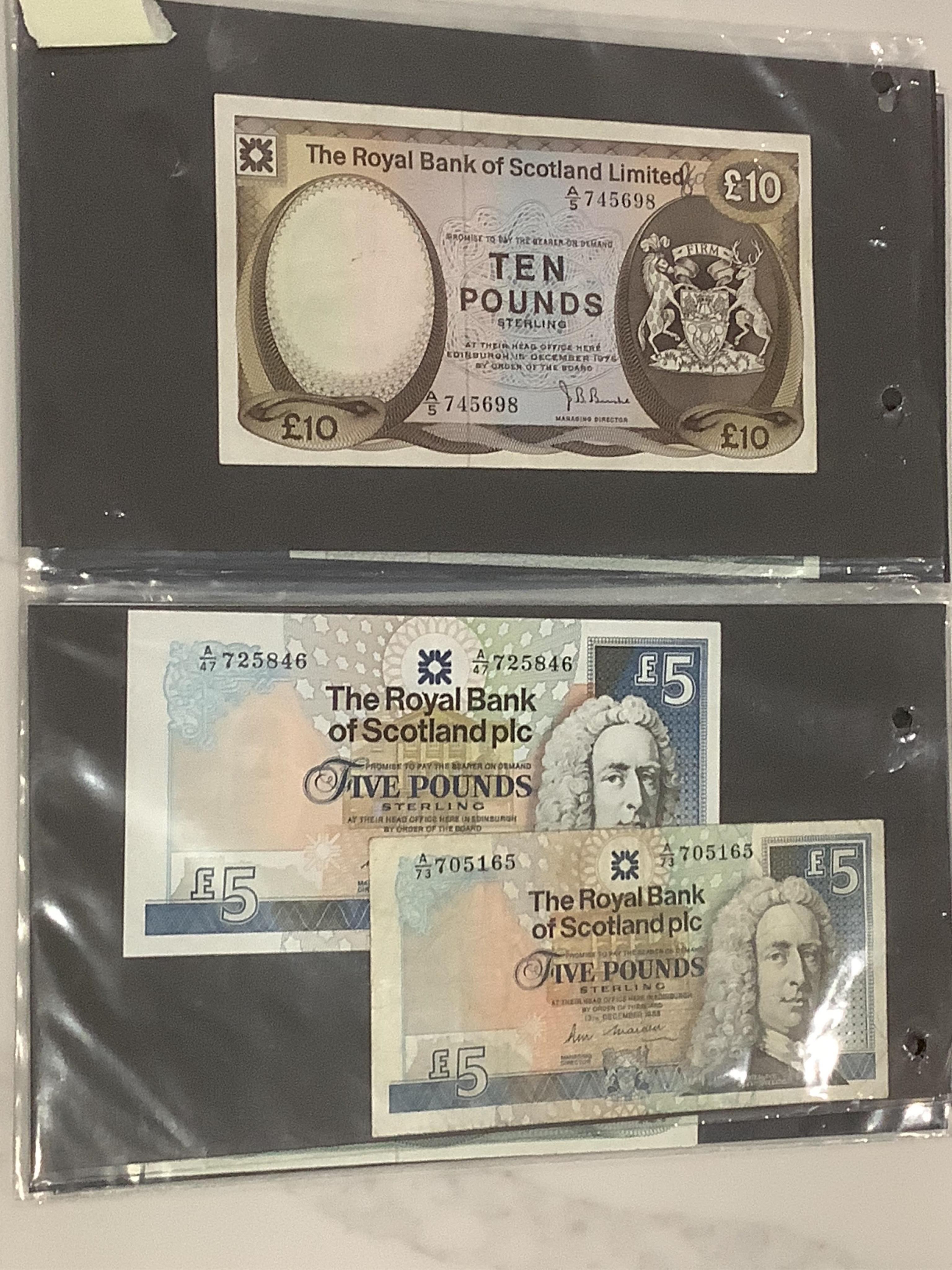 Twenty assorted ERII Royal Bank of Scotland banknotes